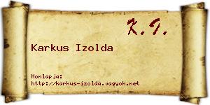 Karkus Izolda névjegykártya